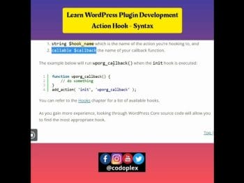 Action Hook Syntax - Learn WordPress Plugin Development in Urdu